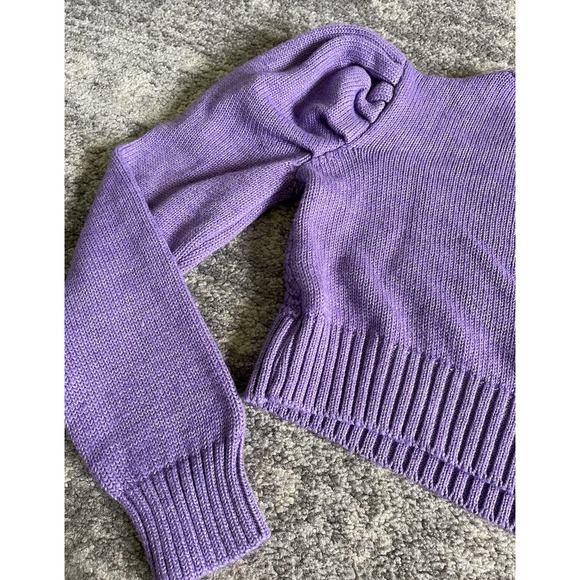 Tach Clothing Womens XS Knit Sweater Purple Crop Scallop N7 - Picture 8 of 9
